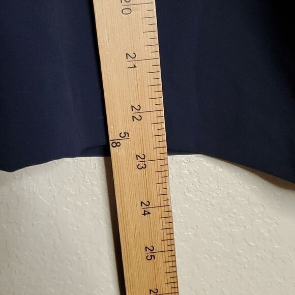 J.crew 6 Navy Blue Tiered Ruffle Top with Scalloped Lace Trim - Picture 7 of 8